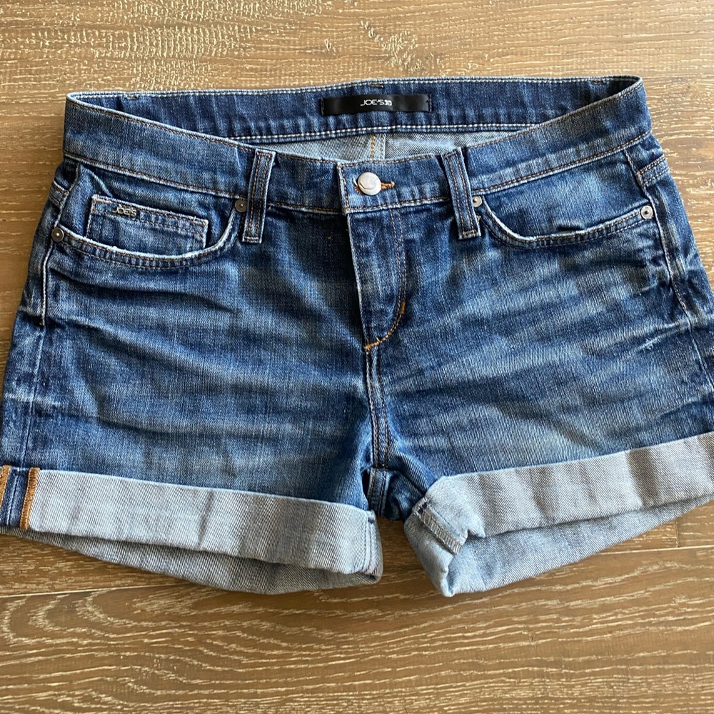 Joe's Jeans Women's Blue Denim Cuffed Shorts